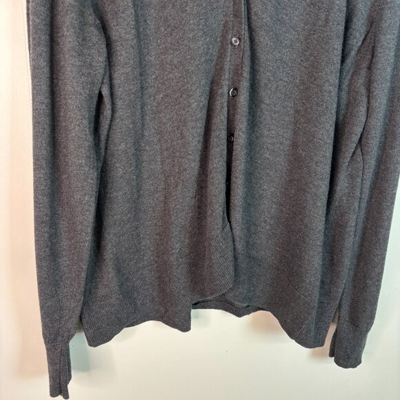 Old Navy Cardigan XXL Charcoal Gray V-Neck Button-Front Lightweight Cotton Blend - Picture 3 of 8